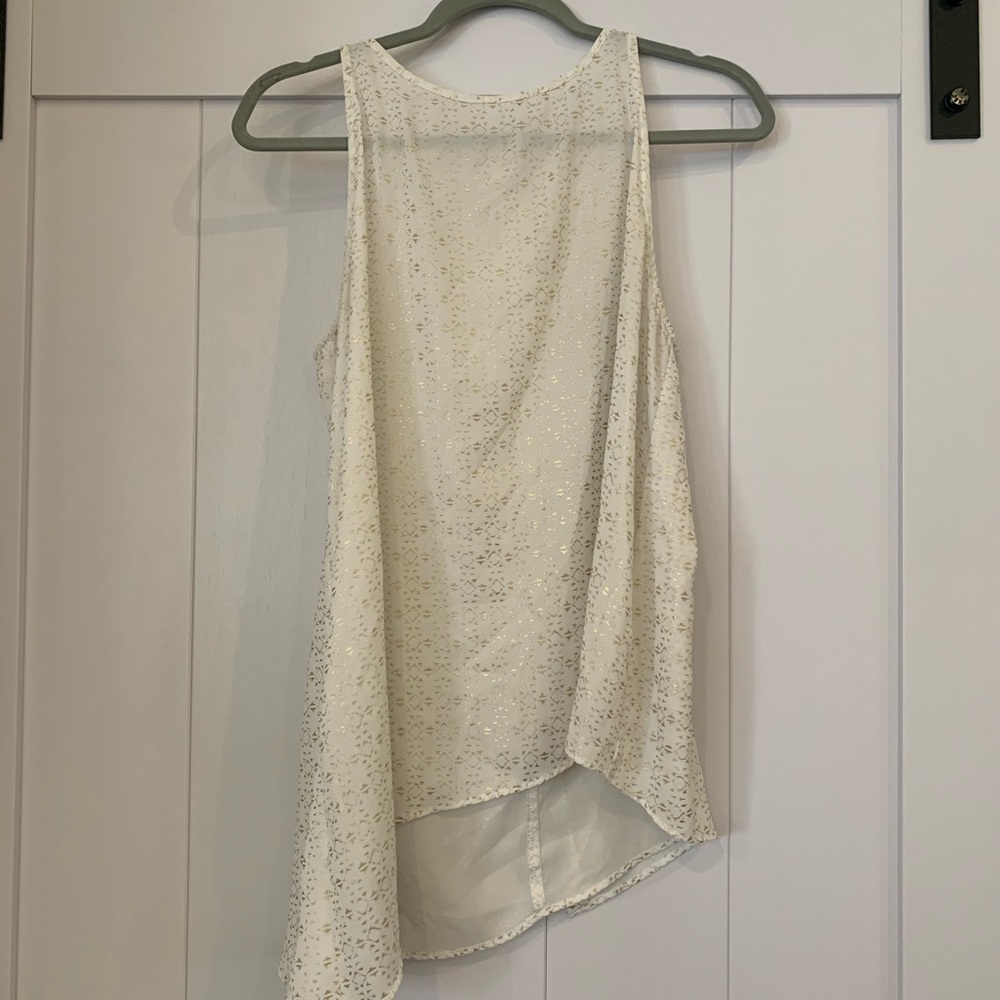 Fun metallic summer tank white and gold